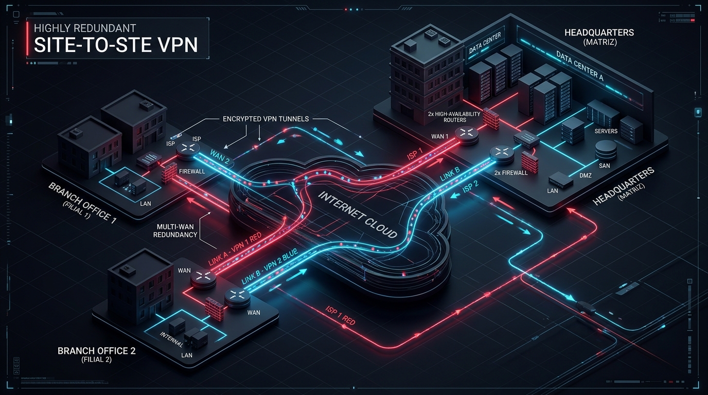 Sistema de VPN matriz e filiais